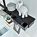 WELLAND Wall-Mounted Storage Shelf with 2 Drawers, Espresso
