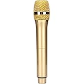GOWENIC Microphone,Metal Dual Professional UHF Cordless Dynamic Mic Handheld Microphone System, for Home Karaoke, Meeting, Party, Church, DJ, Wedding(Gold)