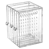 Orgrimmar Acrylic Jewelry Storage Box Earring Display Stand Organizer Holder with 3 Vertical Drawer (Transparent)