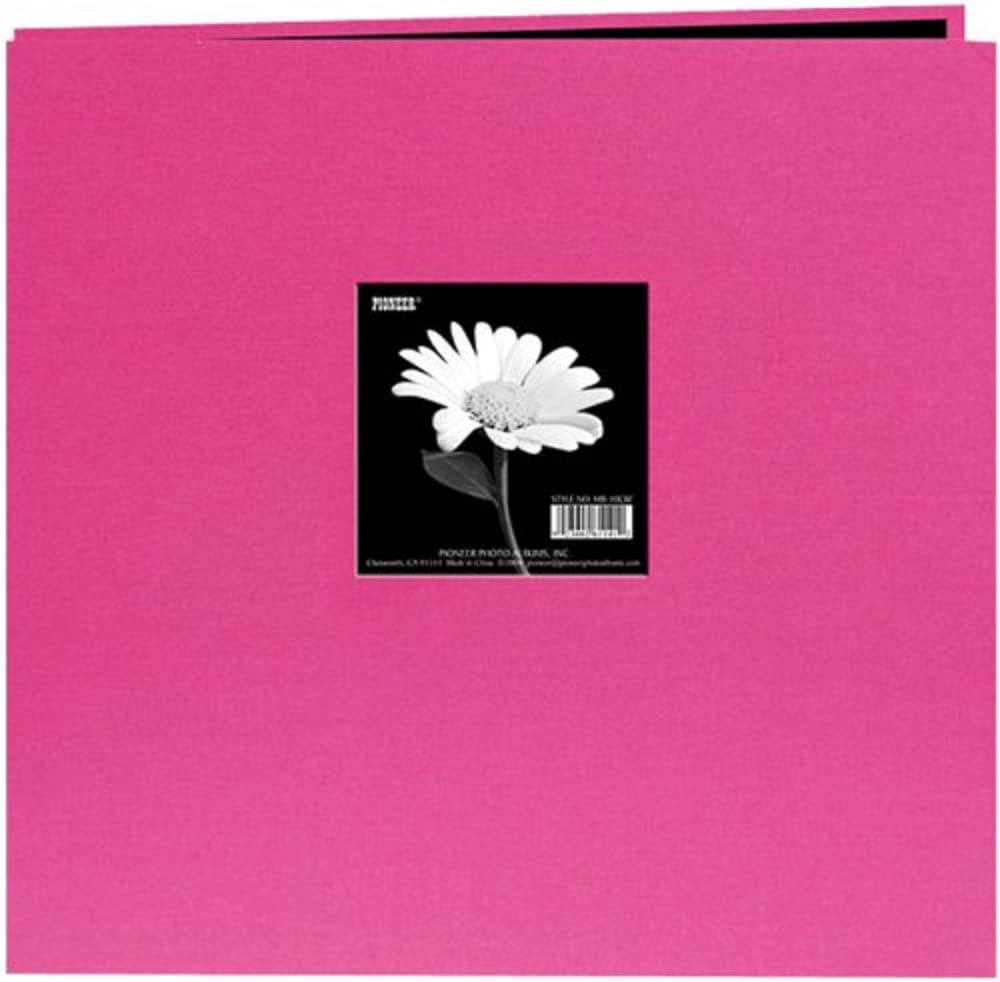 Pioneer 8 x 8-inch Book Cloth Cover Post Bound Album, Bright Pink