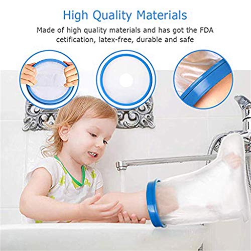 Waterproof Cast Cover for Shower & Bath, Reusable Adult Kid Hand Arm Foot Knee Keeps Casts & Bandages Dry Full Watertight Protection (Kid Foot)