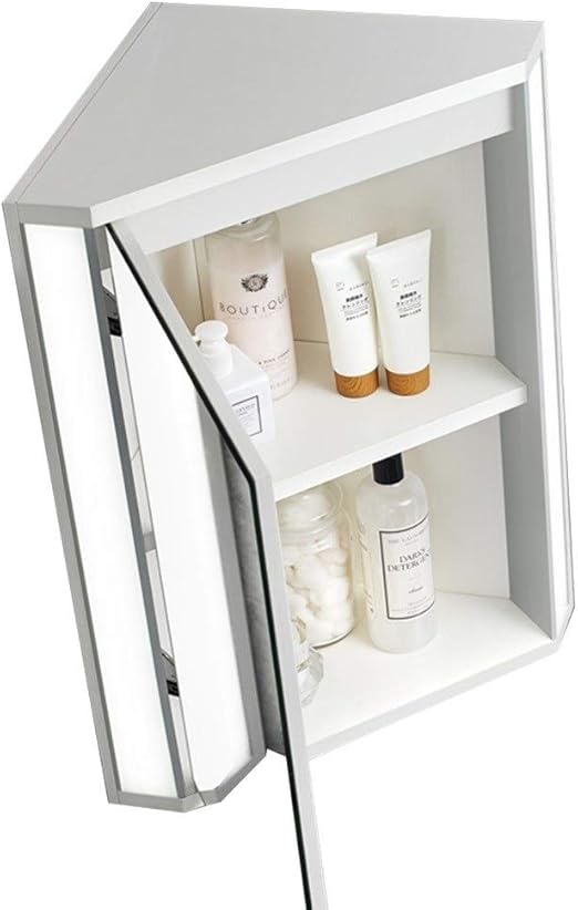 Amazon Com Bathroom Vanities Bathroom Triangle Mirror Cabinet Wall Mounted Storage Cabinet Corner Cabinet With Light Medicine Cabinet With Mirror Wall Mounted Vanity Mirrors Color White Size 476033cm Home Kitchen