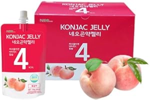 Neo Konjac Jelly Peach 1box (150ml x 10 packs), 4 Calories per Pouch, Sugar Free, Low Calories, Fruit Flavor, Jelly with Low 