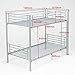 Mecor Metal Bunk Bed-Twin over Twin Undetachable Bunk Beds Frame with Movable Ladder, Metal Slats For Kids/Teens/Adult/Children-Silver