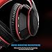 Criacr Bluetooth Headphones, Foldable Lightweight Over Ear Wireless Headsets with Hi-Fi Stereo, 3.5mm Audio Jack, Soft Earmuffs, Built-in Microphone, for Smartphones, Tablet, TV, PC - Red