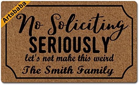Artsbaba Doormat No Soliciting Seriously Let's Not Make This Weird Door Mat Monogram Non-Slip Doormat Non-woven Fabric Floor Mat Indoor Entrance Rug Decor Mat 30" x 18"