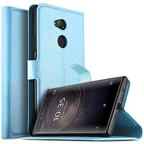 KuGi Sony Xperia XA2 Ultra case, Sony Xperia XA2 Ultra Case Premium PU Leather Wallet Case, [Card Holder][Drop Proof] Flip Folio Protective Phone Cover for Sony Xperia XA2 Ultra smartphone (Blue)