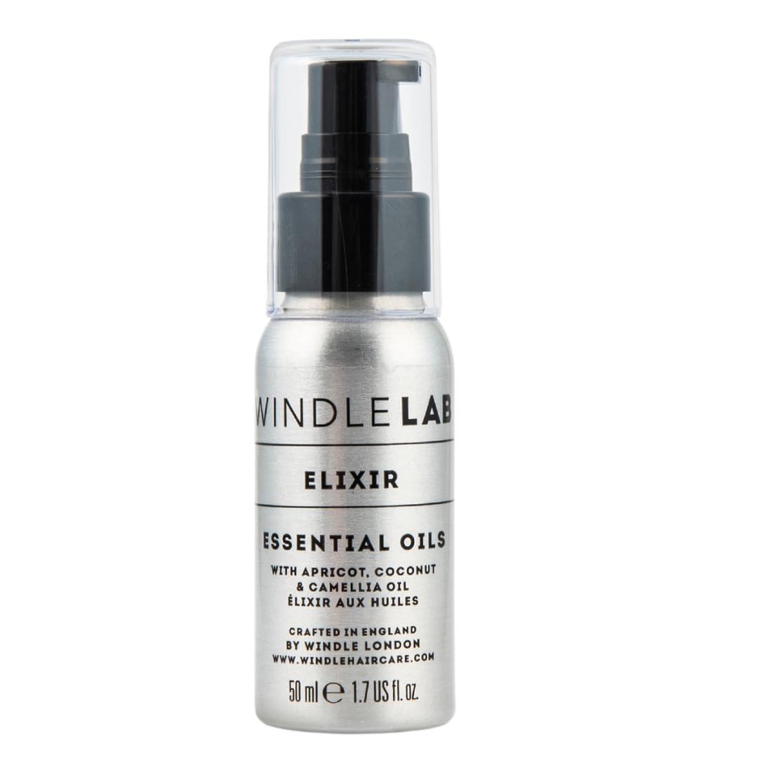 Essential Oils Elixir by Windle LAB - With Apricot, Coconut, Camellia, and Oat Oils - Sulphate Free Hair Treatment For Dry, Damaged Hair, Curly Hair & Coils - 50ml