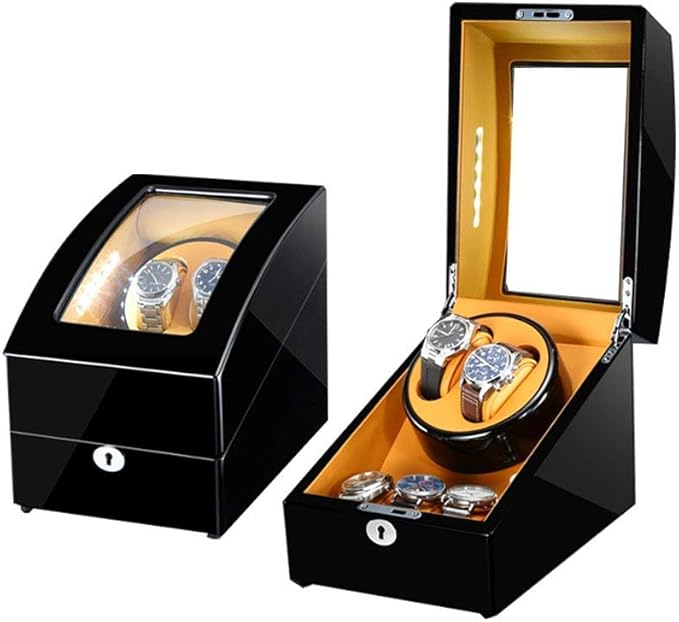 TEHWDE Reloj automático de la devanadera Caja Doble 5 Rotación Modos de