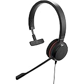 Jabra Evolve 20 (2025 Edition) Single-Ear Headset for Office and Home - Call Control - All Platforms - USB-C/A Connectivity - Black