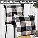Burlap Farmhouse Decor Buffalo Checkers Plaid Cotton Linen Decorative Throw Pillow Cover Rustic Cushion Cover Pillowcase for Sofa 18 x 18 Inch, Set of 2 (Black/White, 18