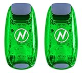 Apace Vision LED Safety Light (2 Pack) with Bonus Items - Clip On Strobe/Running Lights for Runners, Dogs, Bikes, Walking and More, Green