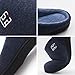 HomeIdeas Men's Coral Fleece Lining with High Density Memory Foam Classicism Slip-on Slipper (US Men's Size 11-12, Navy Blue