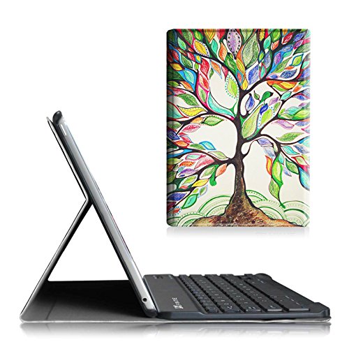 Fintie Blade X1 iPad Air 2 Keyboard Case - Ultra Slim SmartShell Stand Cover with Magnetically Detachable Wireless Bluetooth Keyboard for Apple iPad Air 2 (2014 Model), Love Tree