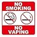 No Smoking No Vaping Sticker 6 x 6