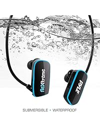 Pyle   Reproductor de Mp3 para deportes de natación, 4 GB de memoria, Almacena hasta 1000 Canciones   mejor tecnología para vestir   controles de botón Simple Touch   baterías recargables Flex streme (PSWP6BK)