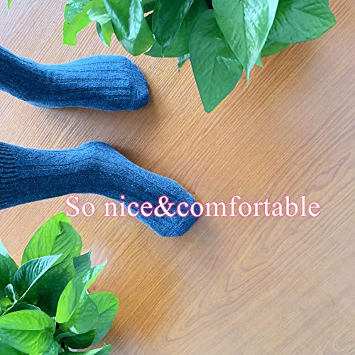 Womens Winter Warm Thick Socks, 5 Pairs Wool Soft Knit Fuzzy Casual Heated Socks, Thermal Socks