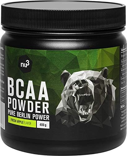 nu3 BCAA Powder Fresh Apple - 400g with Optimal Amino Acid Ratio 2:1:1 - Refreshing Tasty Flavour - for Bodybuilding & Competitive Athlete - Vegan - Low in Sugar, Free of aspartame - Sport Supplement