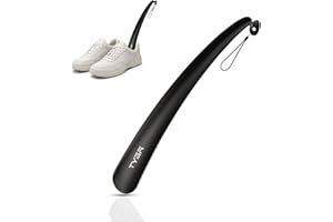 TYGA STORE TYGA Shoe Horn Long Handled 17in 43cm Long Plastic Shoehorn for Men, Women, Senior Comfort Grip Shoe Horn Flexible Snap-Proof