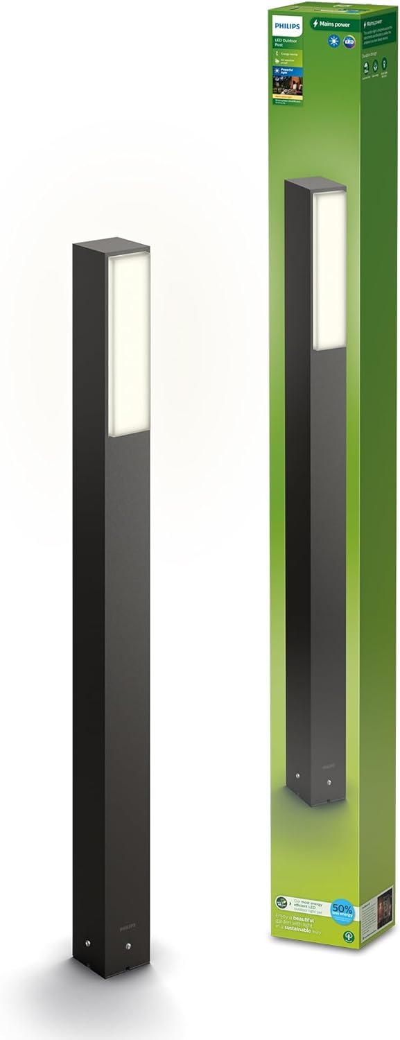 Philips Lighting Stratosphere UltraEfficient Outdoor Path Light 3.8W, 2700K Warm White Light, Antracite, IP44 Weatherproof — image 1