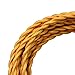striveday™ 5Meter/16.4FT Twisted Cloth Fabric Electrical Cord for Vintage and Antique Lamps DIY, Rayon Covered Wire for Industrial Vintage LED Bulb(Gold)