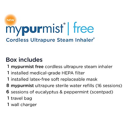 Mypurmist Free Ultrapure Handheld Personal Steam Inhaler (Cordless), Vaporizer and Humidifier - Thumbnail 5