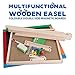 YARMOSHI My First Wooden Drawing Board Easel Double Sided Adjustable | Chalk Blackboard & White Dry Erase Surface, Magnetic Sponge, Marker Pens, Chalks & Bottom Tray | Learning Play for Toddlers!
