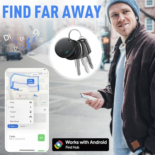 Android Smart Tracker Tag, Android Bluetooth Tracker Tag Locator Tracker Tag for Luggage/Bags/Wallets/Backpacks, Keys Find Objects Compatible "Google Find Hub"