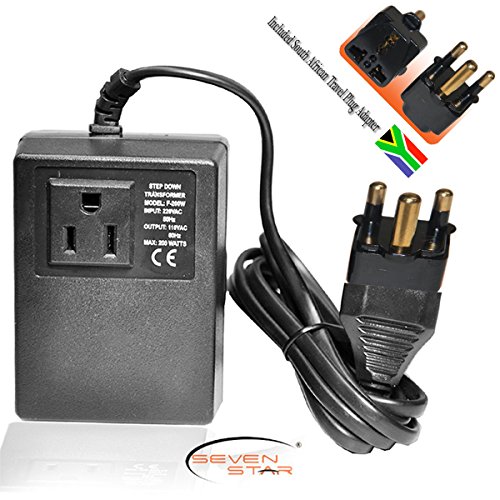 Seven Star Transformer 200W Step Down 220/110 + South Africa Travel Adapter Plug