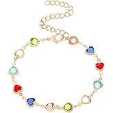 Dainty Heart Cubic Zirconia Link Bracelets for Women Cute Romantic Jewelry Anklets Bracelet Gift