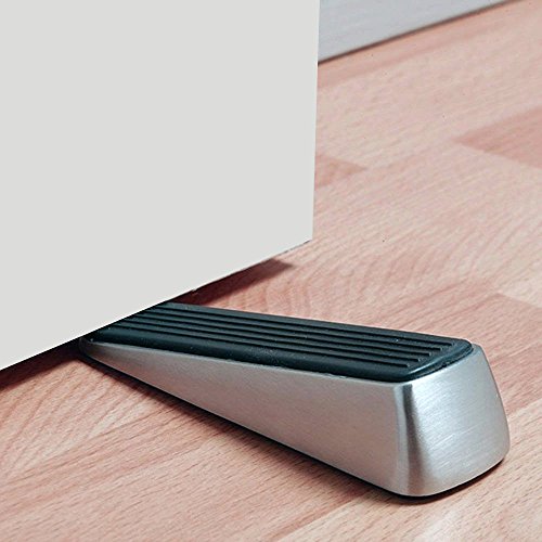 Door Stopper,WERTIOO Door Stops Premium Quality Zinc & Rubber Non-Rust Heavy Duty Wedge that Hugs Doors Tightly and Doesn’t Budge+2 pcs Corner Guards