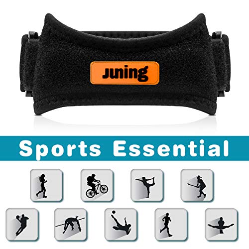 JUNING Knee Strap 2 Pack, Patella Strap for Knee Pain Relief, Knee Strap Brace Support for Hiking, Soccer, Basketball, Running, Jumpers Knee, Tennis,Tendonitis, Volleyball & Squats