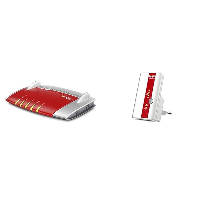 AVM FRITZ!Box 6490 Cable WLAN AC + N Router (bis 1.300 Mbit/s (5 GHz) VoIP-Telefonanlage, DECT-Basis) & FRITZ!WLAN Repeater 3