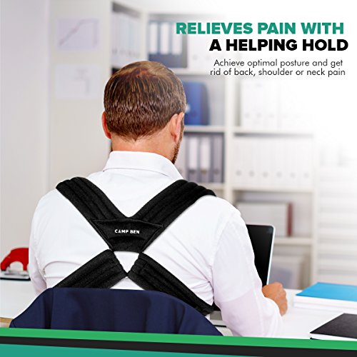 CAMP BEN Original Posture Corrector Figure 8 Clavicle Brace for Women and Men (MED 31-38") Improve Posture - Stop Slouch - Upper Back Brace Shoulder Support Device - Relief from Back and Neck Pain