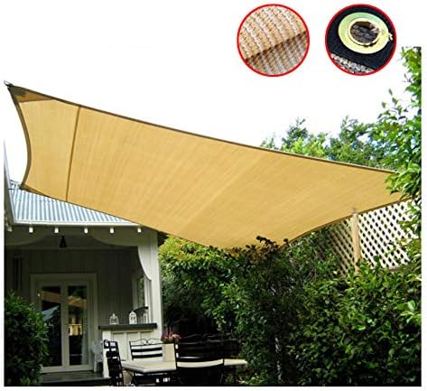 AOHMG 90% Sun Shade Cloth with Grommets, Beige Fabric Cloth Sunblock Shade Net Rectangle Shade Cloth Canopy, Mesh Tarp for Patio Yard Backyard Sand,12x30ft/4x10m