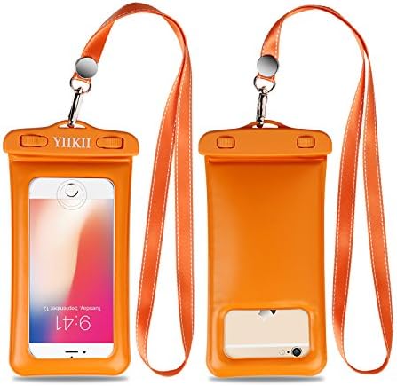 YIIKII Floating Waterproof Case, Cellphone Dry Bag Pouch with Touch ID Fingerprints Available, IPhone X 8 7 6s 6 Plus, Galaxy etc up to 6.0", Perfect for Snorkel etc Water Activities