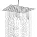 12 Inch Shower Head, Qunlife Rain Shower Head 360 Degree Adjustable High Pressure Shower Head, Ultra Thin Rainfall Showerhead with Self-Cleaning Silicone Nozzle for Bathroom & Hotel (12 inch Square)
