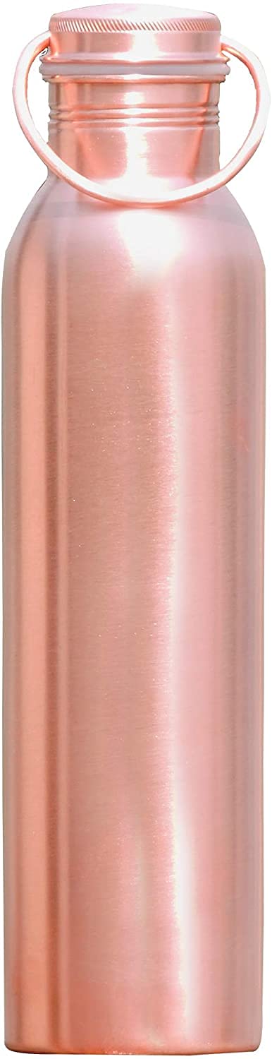 ANCIENTIMPEX Pure Copper Water Bottle 1000ml (99.74%) | Matte Finish Copper Bottle with Handle | Leak-Proof Ayurvedic Copper Bottle for Drinking Water, Eco-Friendly, Handmade