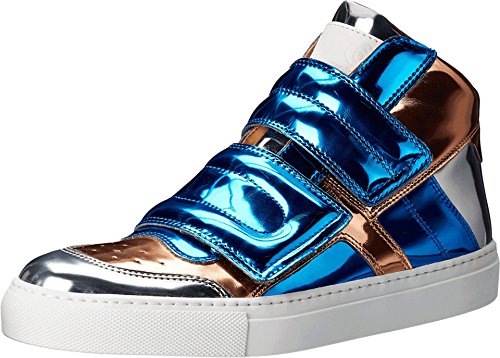 MM6 Maison Margiela Women's Mirrored High Top Blue/Copper/Silver Mirror Sneaker 37.5 (US Women's 7.5) M