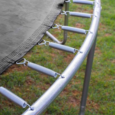 14' Steelflex Trampoline with Basketball Hoop and Safety Enclosure Netting - Thumbnail 4