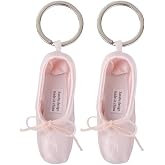 Ximimark 2PCS Mini Ballet Shoes Keychain Cute Pointe Shoes Key Chain Ring Purse Bag Backpack Charm Earbud Case Cover Accessories Women Female Gift