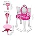 Girls Dressing Table,Kids Vanity Table and Chair Beauty Play Set Princess Make Up Vanity Table with Fashion and Makeup Accessories for Girls