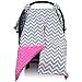 Kids N’ Such Peekaboo Baby Car Seat Cover Car Seat Canopy & Nursing Cover, Chevron/Hot Pink Minky