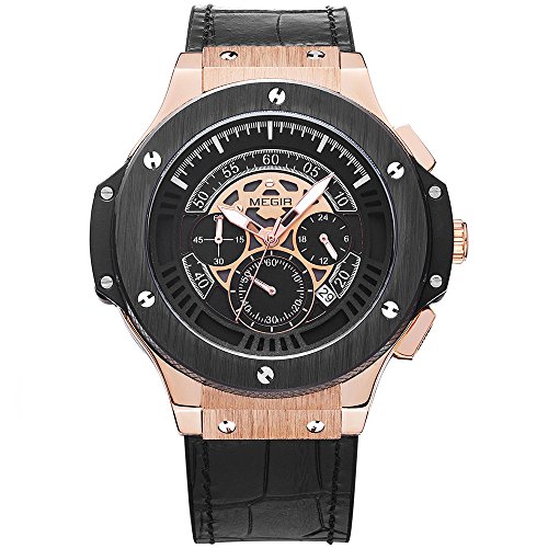 Megir mens 24-hour chronograph luminous military sport …