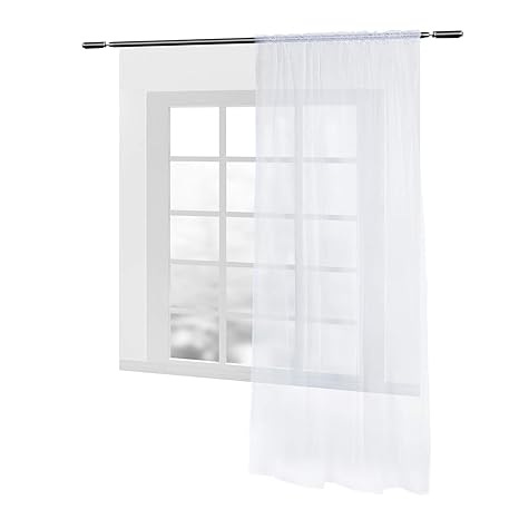 WOLTU VH5516ws, Gardinen Vorhang transparent mit Kräuselband Stores für Schiene Fensterschal Voile Wohnzimmer Schlafzimmer 14