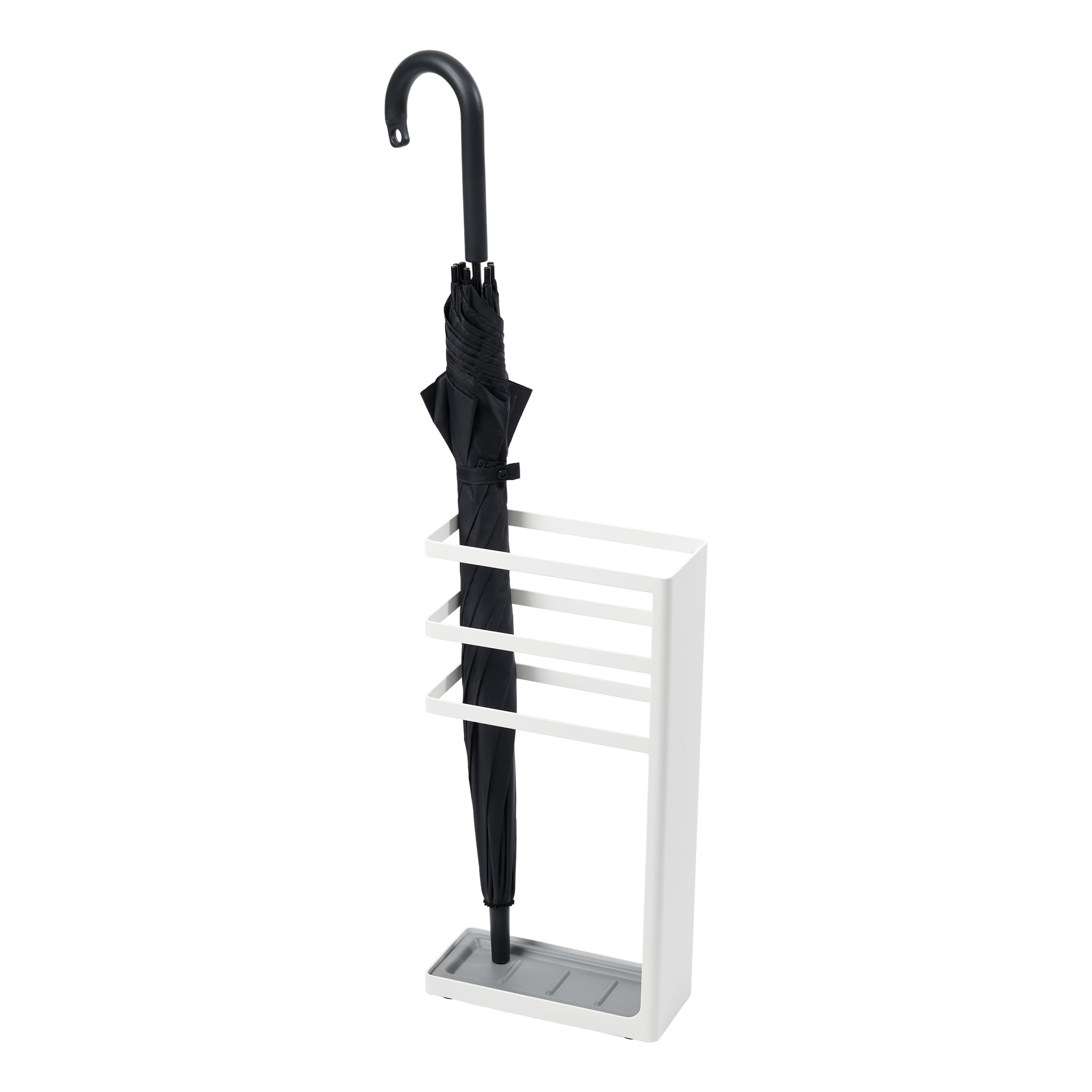 Yamazaki 7932 LAYER Slim Umbrella Stand, White, Steel, Minimalist Design, 23 x 10.5 x 45 cm (LxWxH)