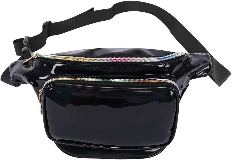Futosix Fashion Holographic Fanny Pack for Women Men-Waterproof Travel Waist Packs Bum Purse Bags for Rave, Festival,Hiking