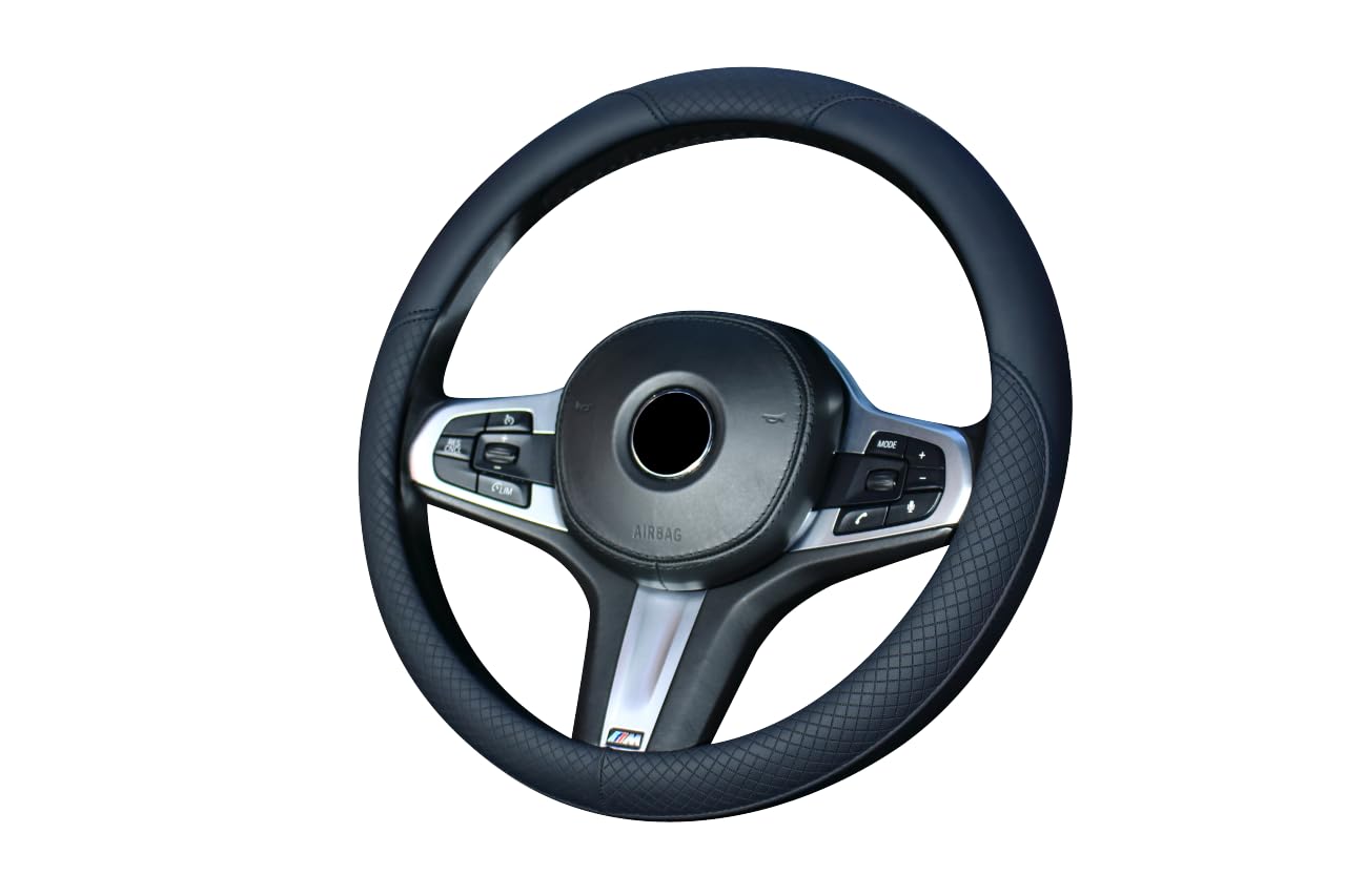 Microfiber Leather Universal Car Steering Wheel Cover 38CM Car-Styling Sport Car Black