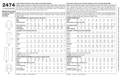 Simplicity Threads Magazine Pattern 2474 Women's Dress or Top, Pants, Jacket, Scarf and Knit Cardigan Sizes 20W-28W