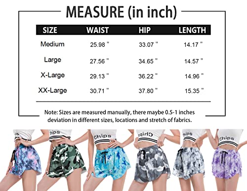Womens Butterfly Shorts Camo 2 in 1 Flowy Shorts for Women Casual Summer High Waisted Biker Workout Athletic Running Shorts